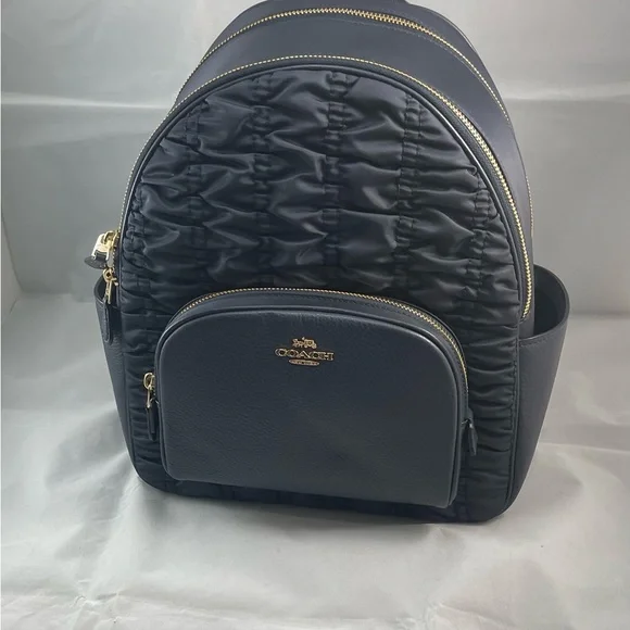 Coach Court Bawck Ruching Black Midnight / Gold - Picture 4 of 11